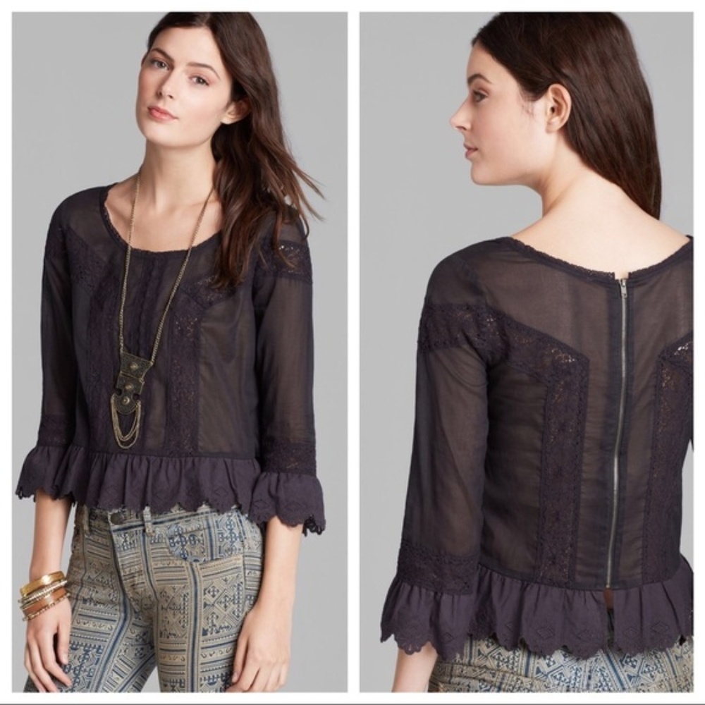 NWT Free People Princess Gwendoline Lace Eyelet Top